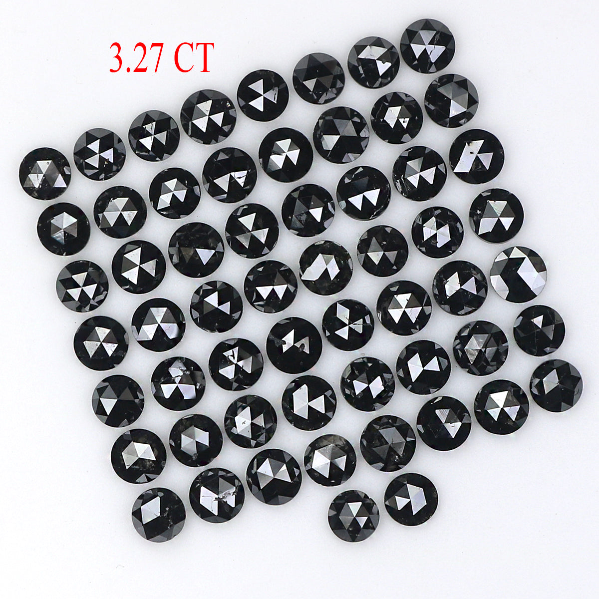3.27 CT Natural Loose Round Rose Cut Diamond Black Color Round Shape Diamond 2.30 MM Natural Loose Black Color Round Rose Cut Diamond KQ2458