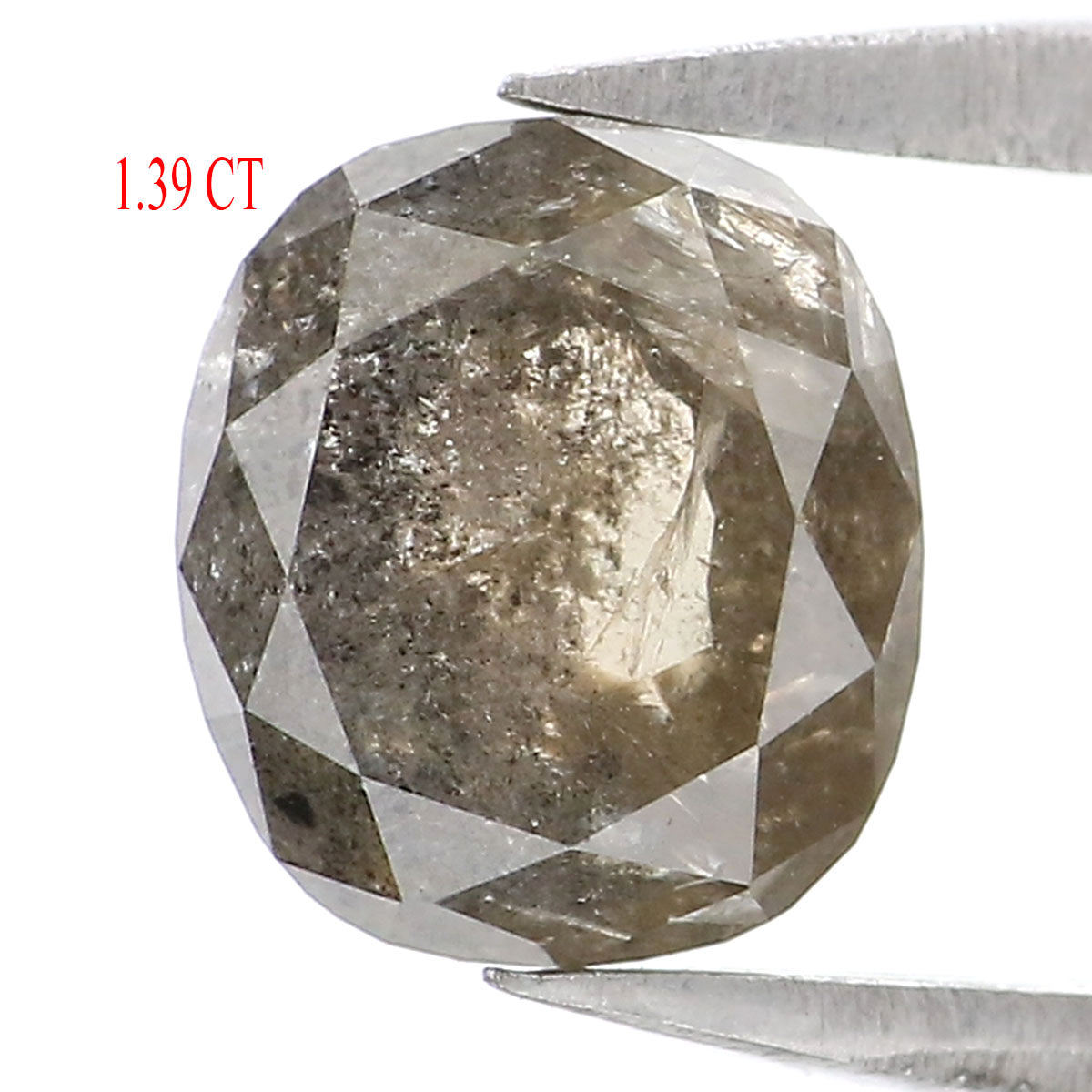 Natural Loose Oval Diamond Grey Color 1.39 CT 6.70 MM Oval Rose Cut Shape Diamond L7271