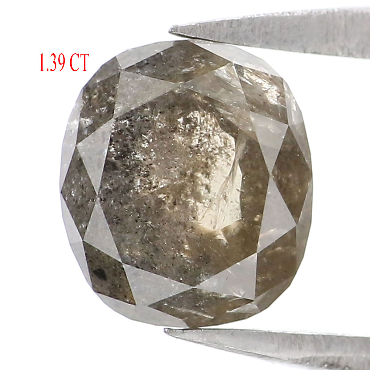 1.39 CT Natural Loose Oval Shape Diamond Salt And Pepper Oval Cut Diamond 6.70 MM Natural Grey Color Diamond Oval Rose Cut Diamond LQ7271