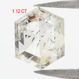 Natural Loose Hexagon Diamond White - J Color 1.12 CT 6.84 MM Hexagon Shape Rose Cut Diamond KDL2683