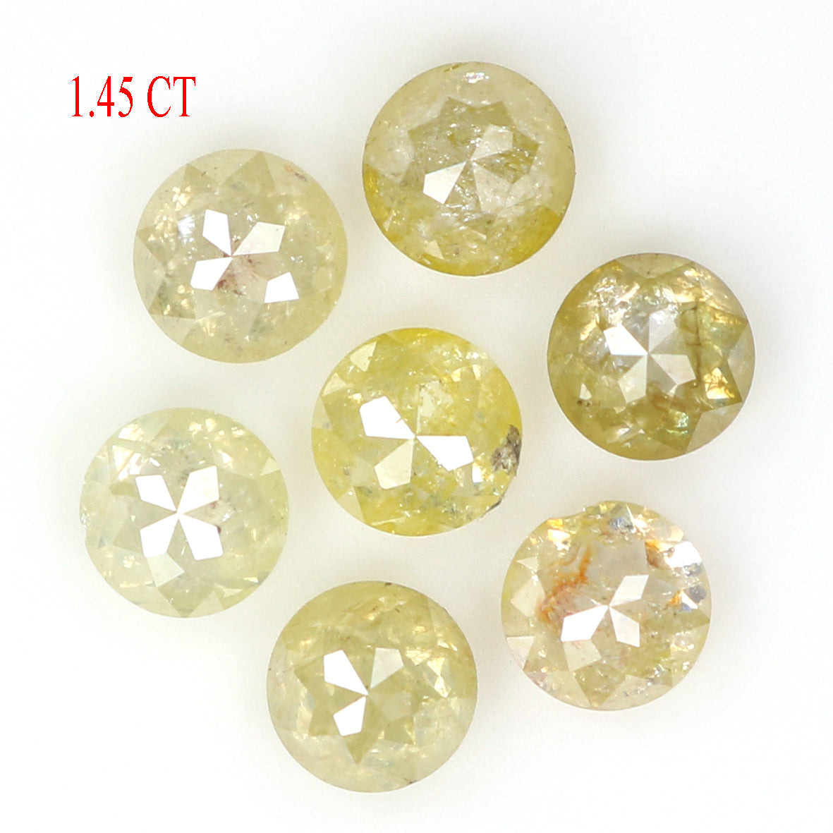 Natural Loose Rose Cut Diamond Yellow Color 1.45 CT 3.30 MM Rose Cut Shape Diamond L1741