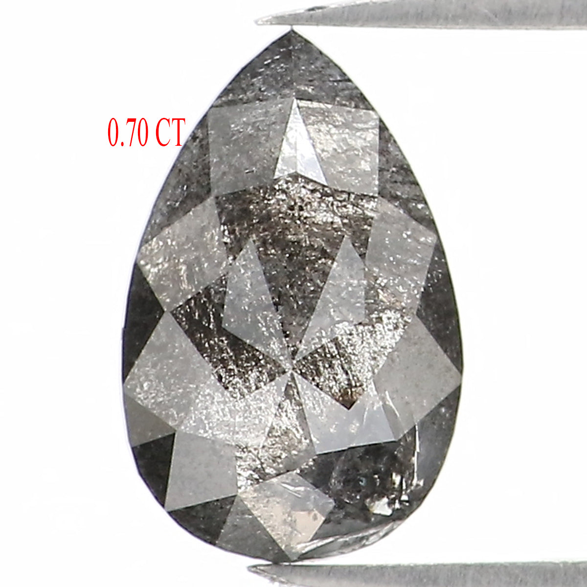 0.70 CT Natural Loose Pear Shape Diamond Salt And Pepper Pear Rose Cut Diamond 7.70 MM Natural Black Grey Color Pear Shape Diamond QL1229