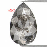 Natural Loose Pear Salt And Pepper Diamond Black Grey Color 0.70 CT 7.70 MM Pear Shape Rose Cut Diamond KDL1229