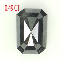 0.49 Ct Natural Loose Diamond, Emerald Cut Diamonds, Black Color Diamond, Rose Cut Diamond, Rustic Diamond, Radiant Diamond KDL5359