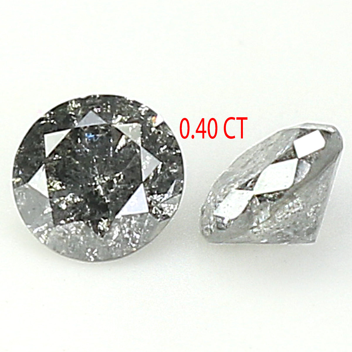 Natural Loose Round Salt And Pepper Diamond Black Grey Color 0.40 CT 3.70 MM Round Brilliant Cut Diamond KDL1062