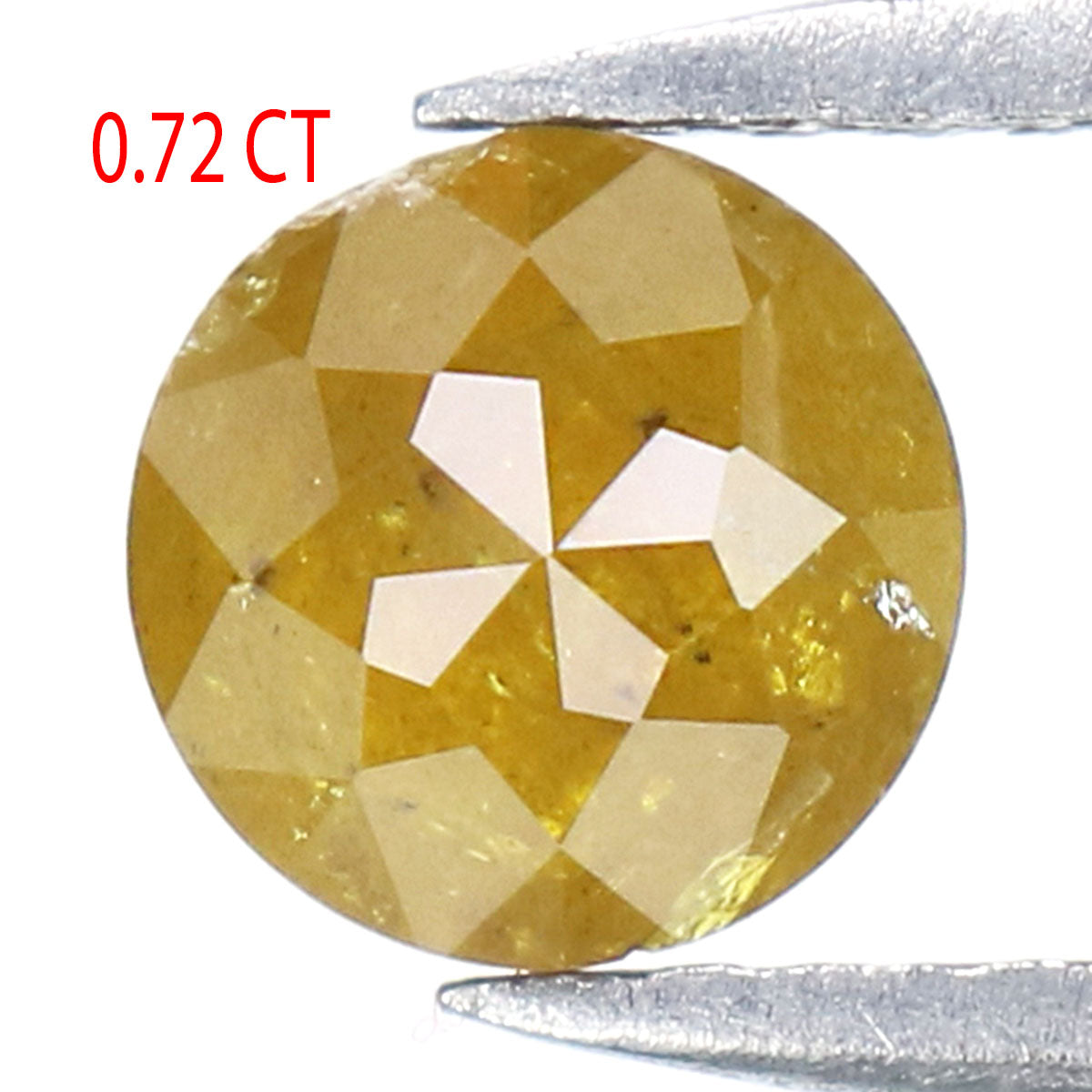 Natural Loose Round Rose Cut Yellow Color Diamond 0.72 CT 5.10 MM Rose Cut Shape Diamond L9146