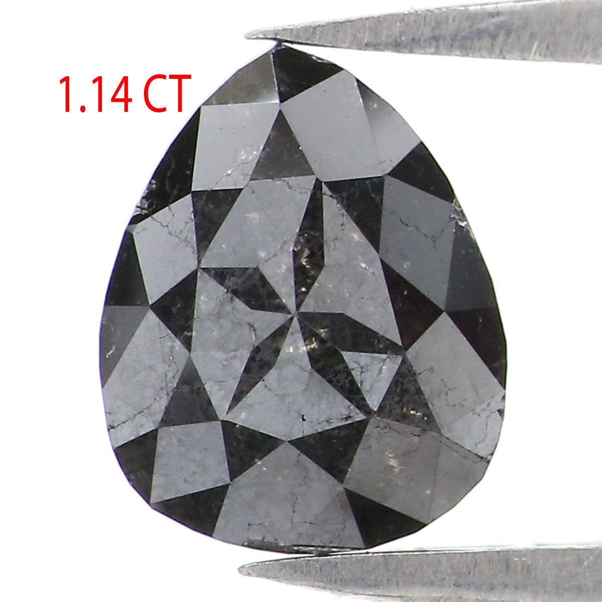 Natural Loose Pear Diamond Black Color 1.14 CT 8.40 MM Pear Shape Rose Cut Diamond KR2080