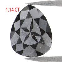 Natural Loose Pear Diamond Black Color 1.14 CT 8.40 MM Pear Shape Rose Cut Diamond KR2080