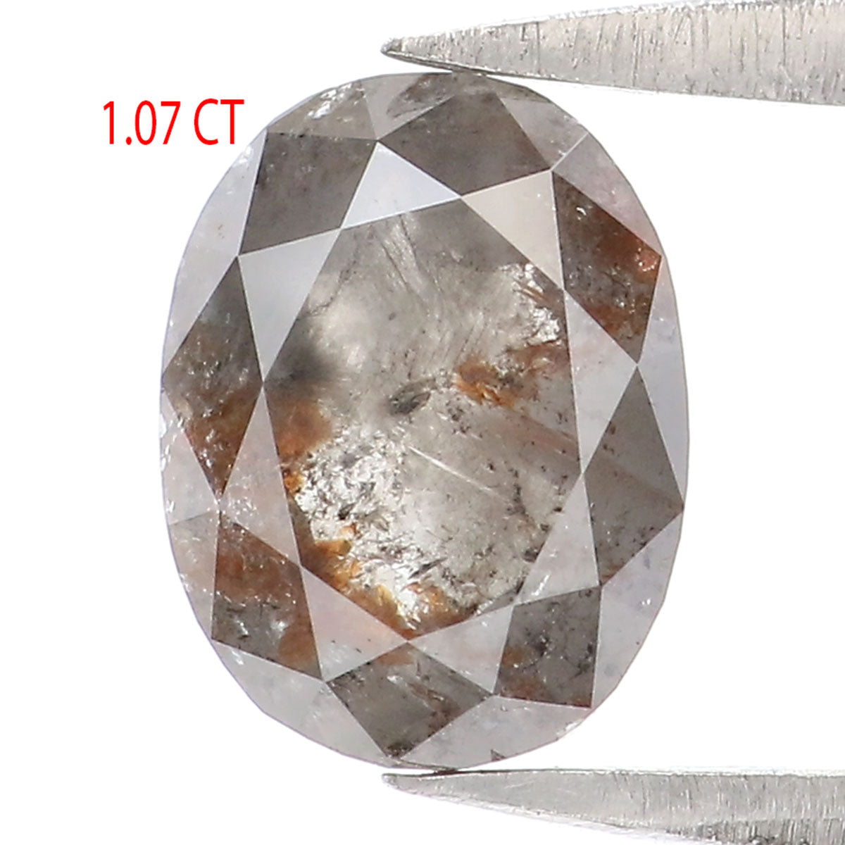 Natural Loose Oval Diamond Grey Brown Color 1.07 CT 7.39 MM Oval Rose Cut Shape Diamond L2320