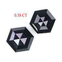 Natural Loose Hexagon Diamond, Hexagon Black Color Diamond, Natural Loose Diamond, Hexagon Rose Cut Diamond 0.58 CT Hexagon Shape KDK2629