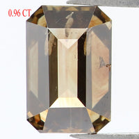 Natural Loose Emerald Diamond Brown Color 0.96 CT 6.90 MM Emerald Shape Rose Cut Diamond L1768
