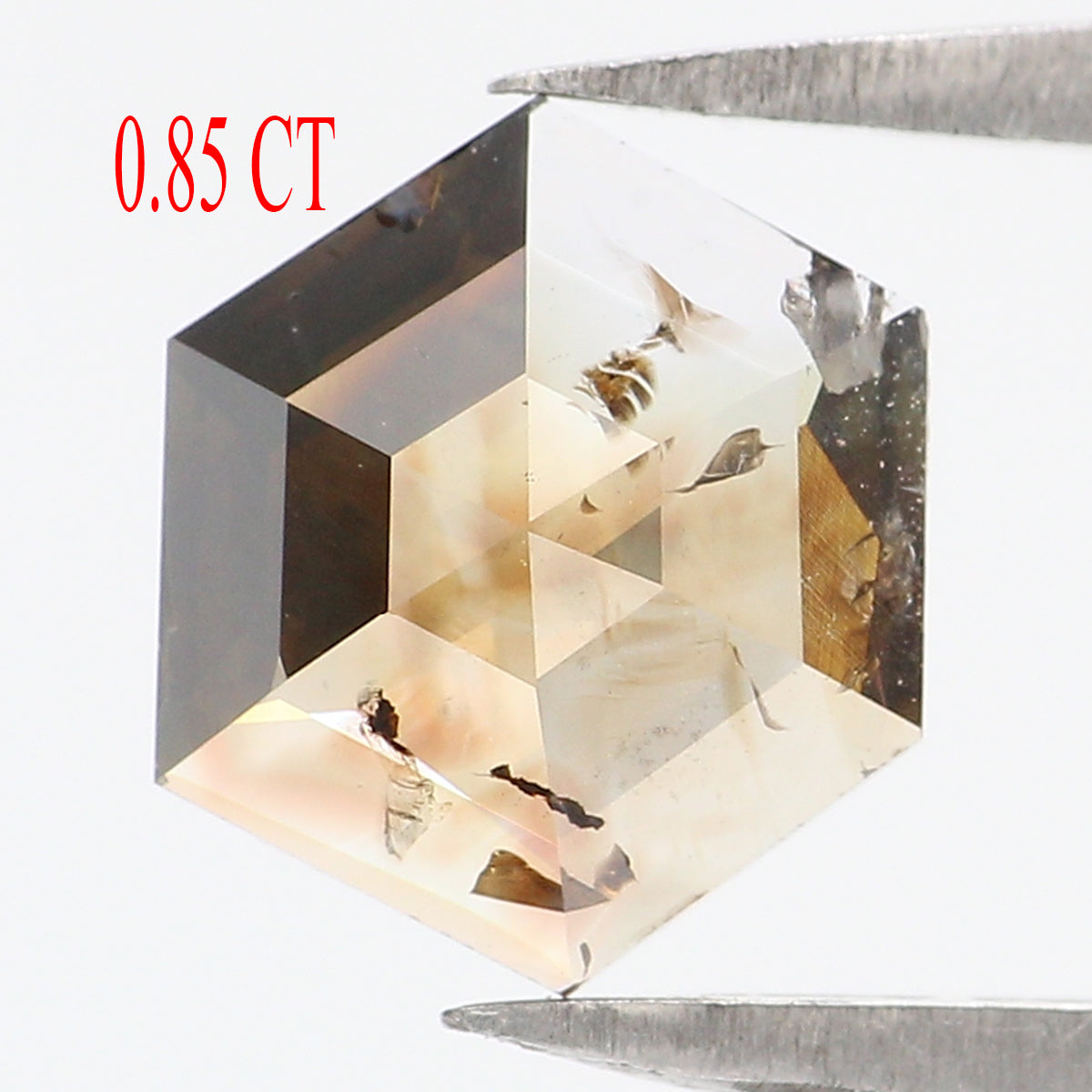 0.85 CT Natural Loose Hexagon Shape Diamond Brown Color Hexagon Cut Diamond 7.10 MM Natural Brown Color Hexagon Rose Cut Diamond KQ2017
