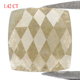 Natural Loose Square Grey Color Diamond 1.42 CT 6.20 MM Square Shape Rose Cut Diamond L7873