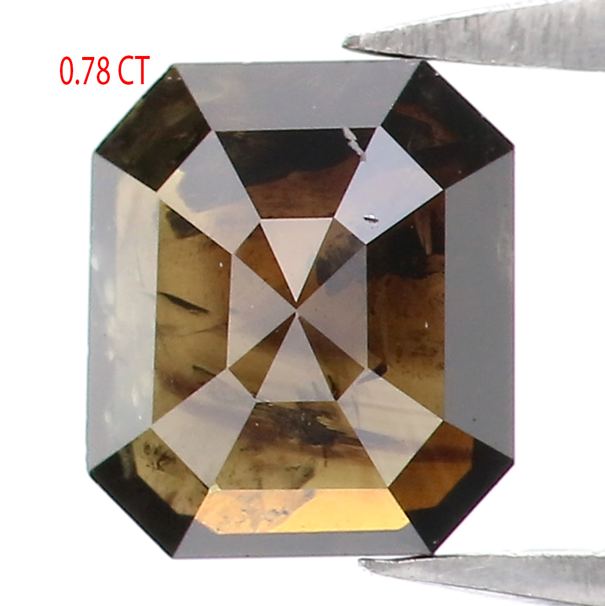 0.78 CT Natural Loose Emerald Shape Diamond Brown Color Emerald Diamond 6.00 MM Natural Loose Black Color Emerald Rose Cut Diamond LQ7974