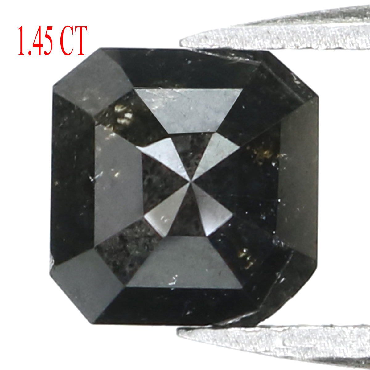 1.45 CT Natural Loose Emerald Shape Diamond Black Color Emerald Diamond 7.00 MM Natural Loose Black Color Emerald Rose Cut Diamond KQ2077