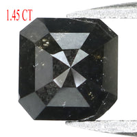 Natural Loose Emerald Shape Black Color Diamond 1.45 CT 7.00 MM Emerald Shape Rose Cut Diamond KR2077