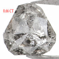 Natural Loose Triangle Salt And Pepper Diamond Black Grey Color 0.66 CT 5.25 MM Triangle Shape Rose Cut Diamond L1334