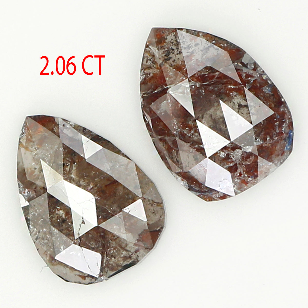 2.06 CT Natural Loose Diamond, Pear Pair Diamond, Brown Pair Diamond, Rustic Diamond, Pear Cut Diamond, Fancy Color Diamond, KDL6875