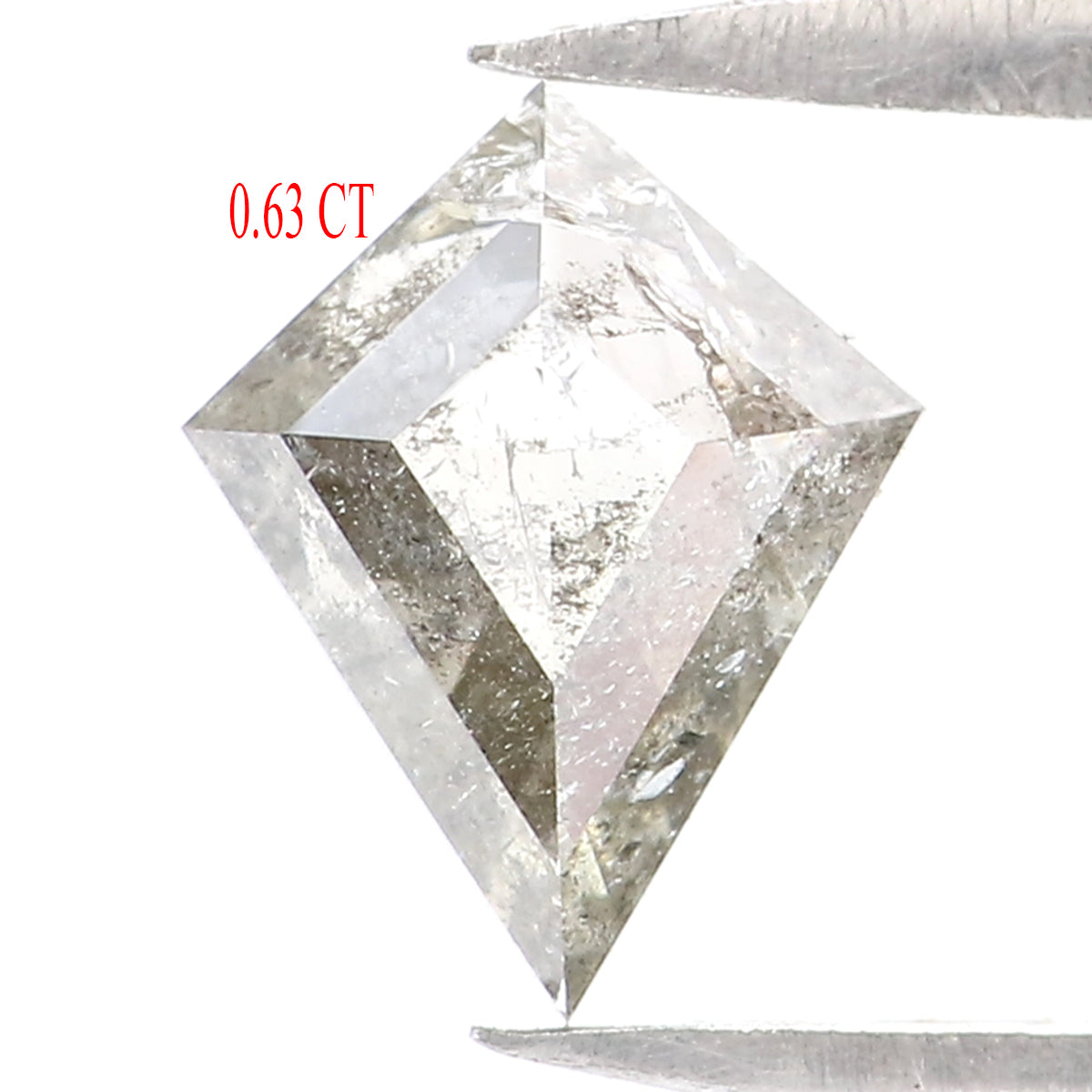0.63 CT Natural Loose Kite Shape Diamond Salt And Pepper Kite Shape Diamond 7.50 MM Natural Black Grey Color Kite Rose Cut Diamond QL2041