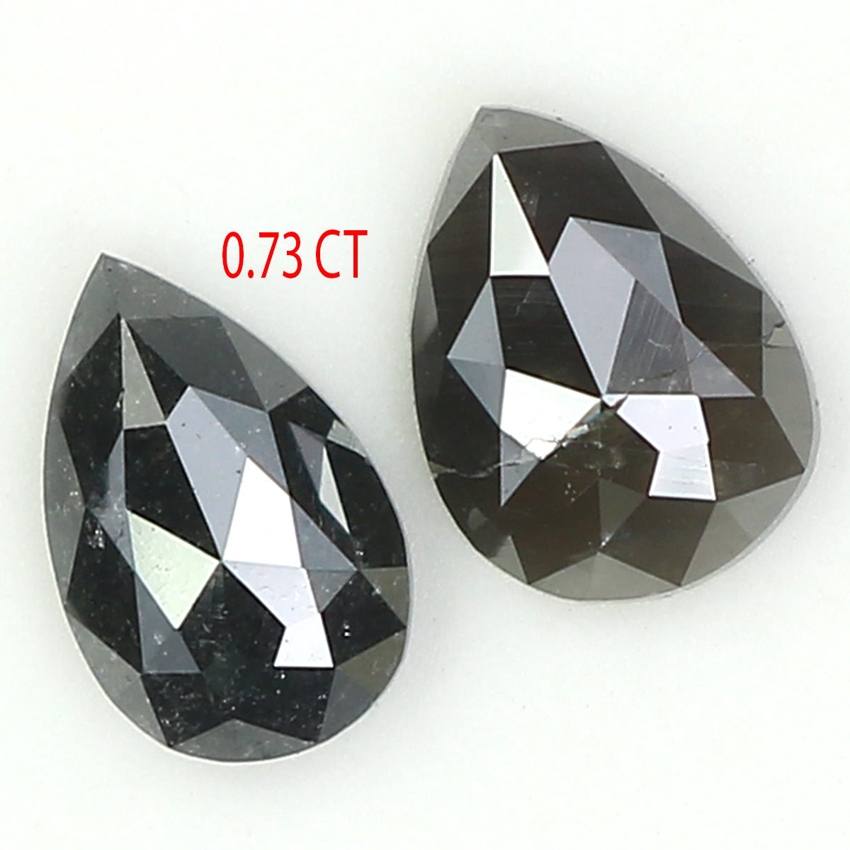 Natural Loose Pear Salt And Pepper Diamond Black Grey Color 0.73 CT 5.65 MM Pear Shape Rose Cut Diamond KR2386