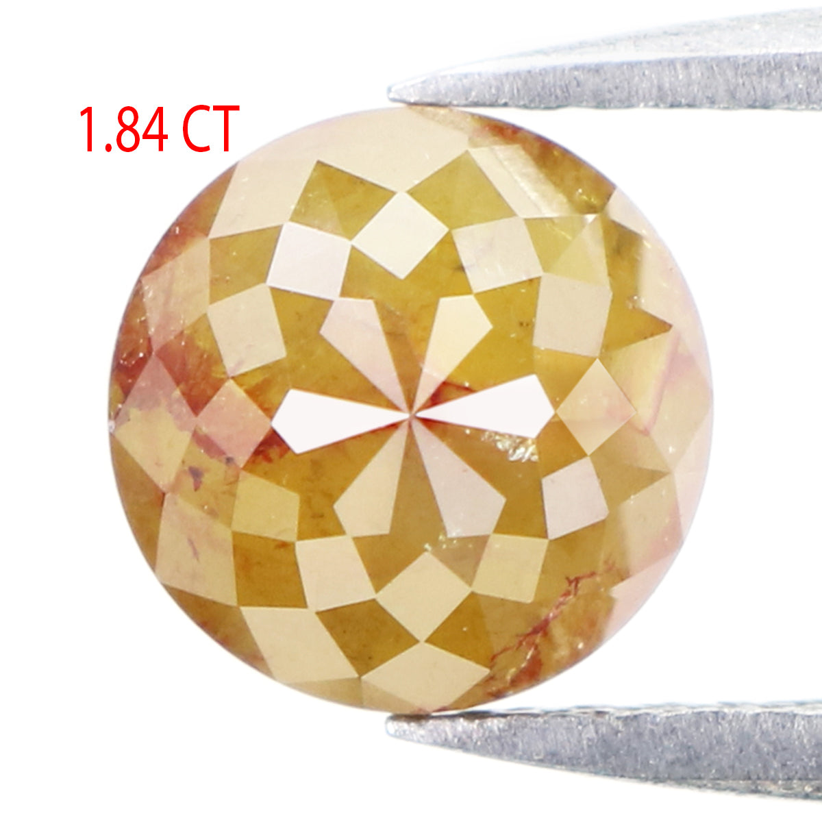 Natural Loose Round Rose Cut Yellow Brown Color Diamond 1.84 CT 6.60 MM Round Rose Cut  Shape Diamond L5280