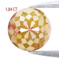 Natural Loose Round Rose Cut Yellow Brown Color Diamond 1.84 CT 6.60 MM Round Rose Cut  Shape Diamond L5280