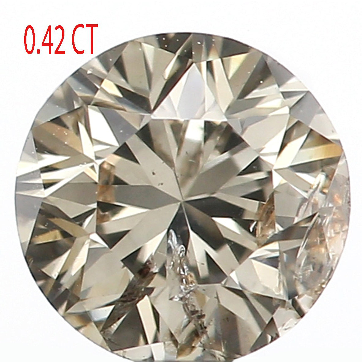 0.42 Ct Natural Loose Diamond, White Diamond, Round Diamond, Round Brilliant Cut Diamond, Sparkling Diamond, Rustic Diamond L203