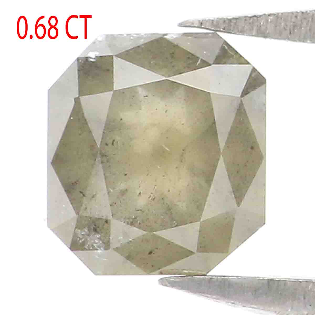 Natural Loose Radiant Grey Color Diamond 0.68 CT 5.30 MM Radiant Shape Rose Cut Diamond L7485