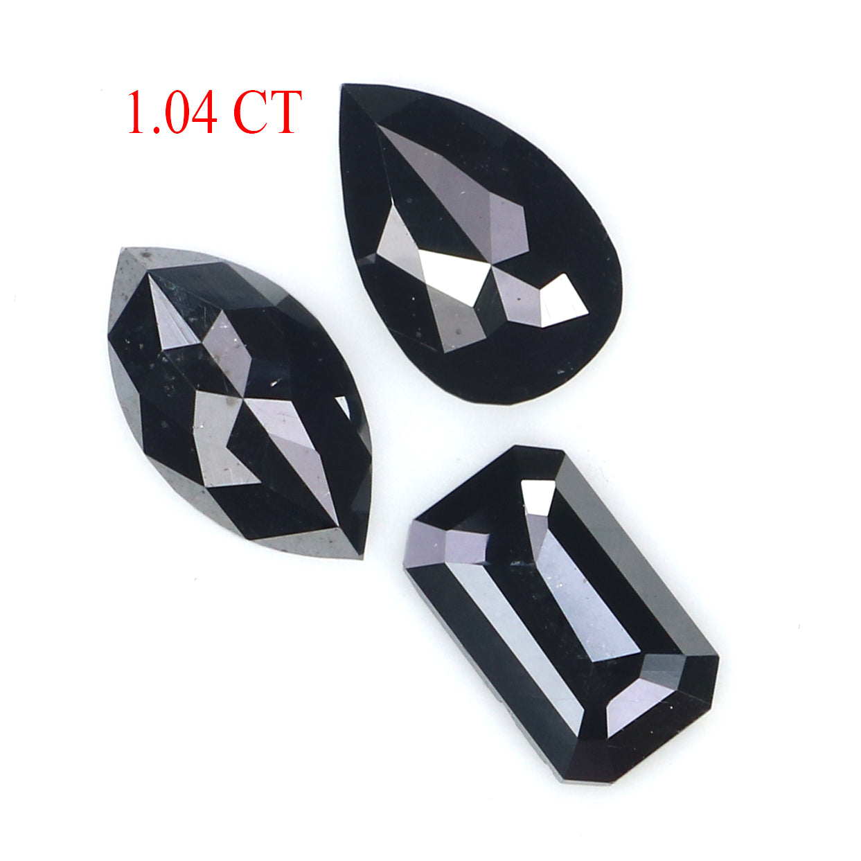 1.04 CT Natural Loose Mix Shape Diamond Black Color Mix Shape Diamond 6.75 MM Natural Loose Black Color Mix Shape Rose Cut Diamond KQ2639