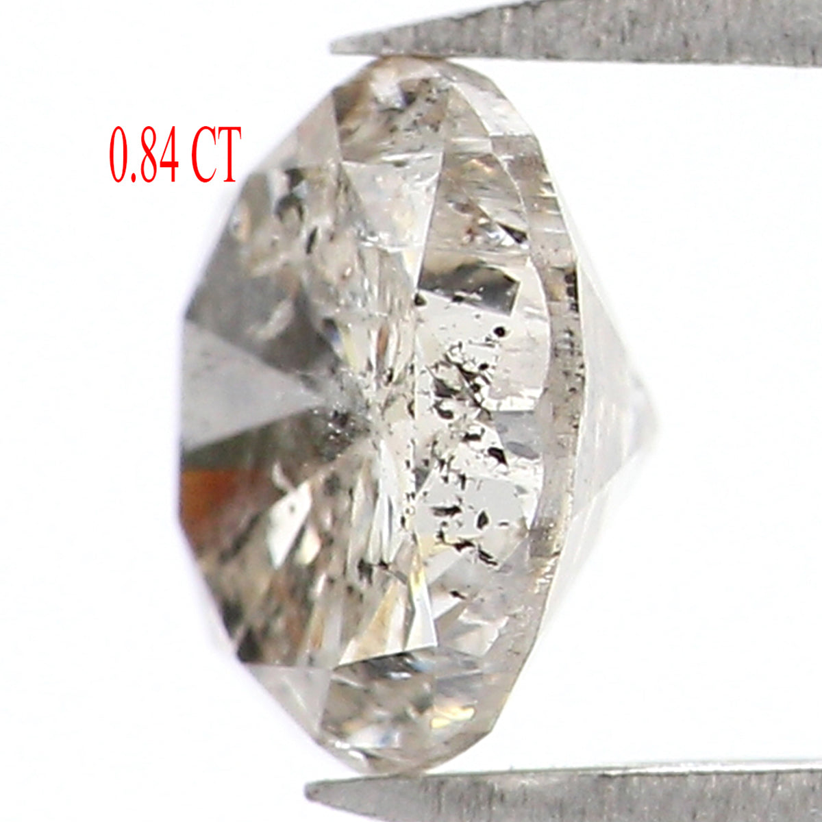 0.84 CT Natural Loose Round Shape Diamond Salt And Pepper Round Diamond 5.90 MM Natural Black Grey Color Round Brilliant Cut Diamond LQ8750