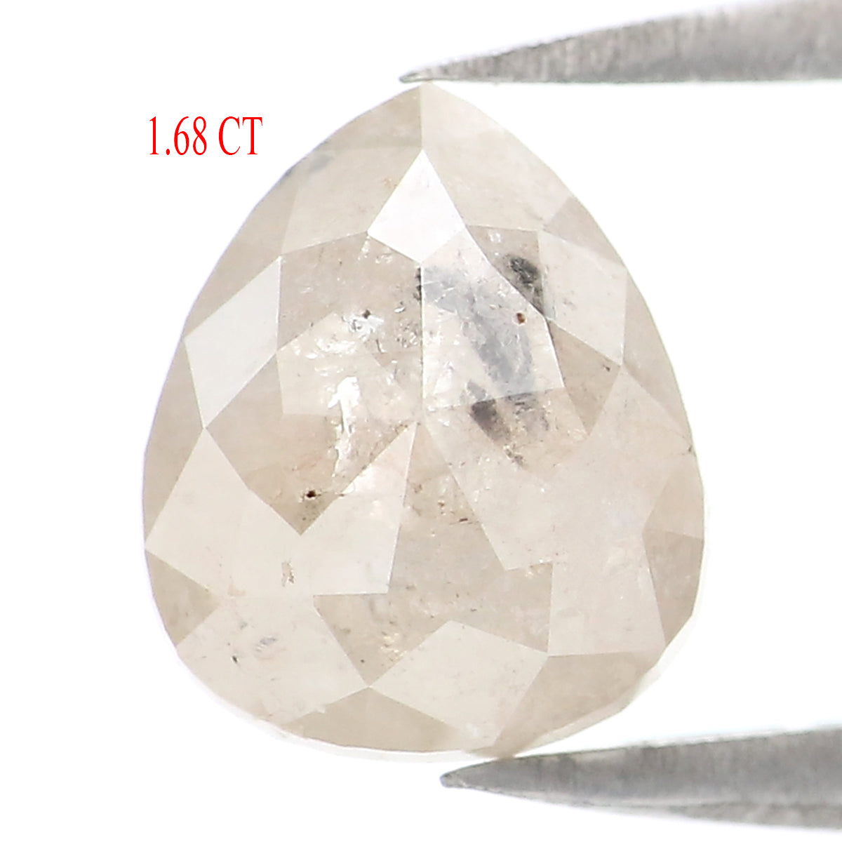 1.68 CT Natural Loose Pear Diamond Grey Color Pear Cut Diamond 7.80 MM Natural Loose Diamond Pear Rose Cut Diamond Pear Shape Diamond QL2119