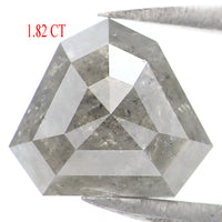 Natural Loose Shield Salt And Pepper Diamond Grey Color 1.82 CT 7.70 MM Shield Shape Rose Cut Diamond KR1311