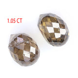 Natural Loose briolette Brown Color Diamond 1.05 CT 3.40 MM Drop Shape Rose Cut Diamond L149