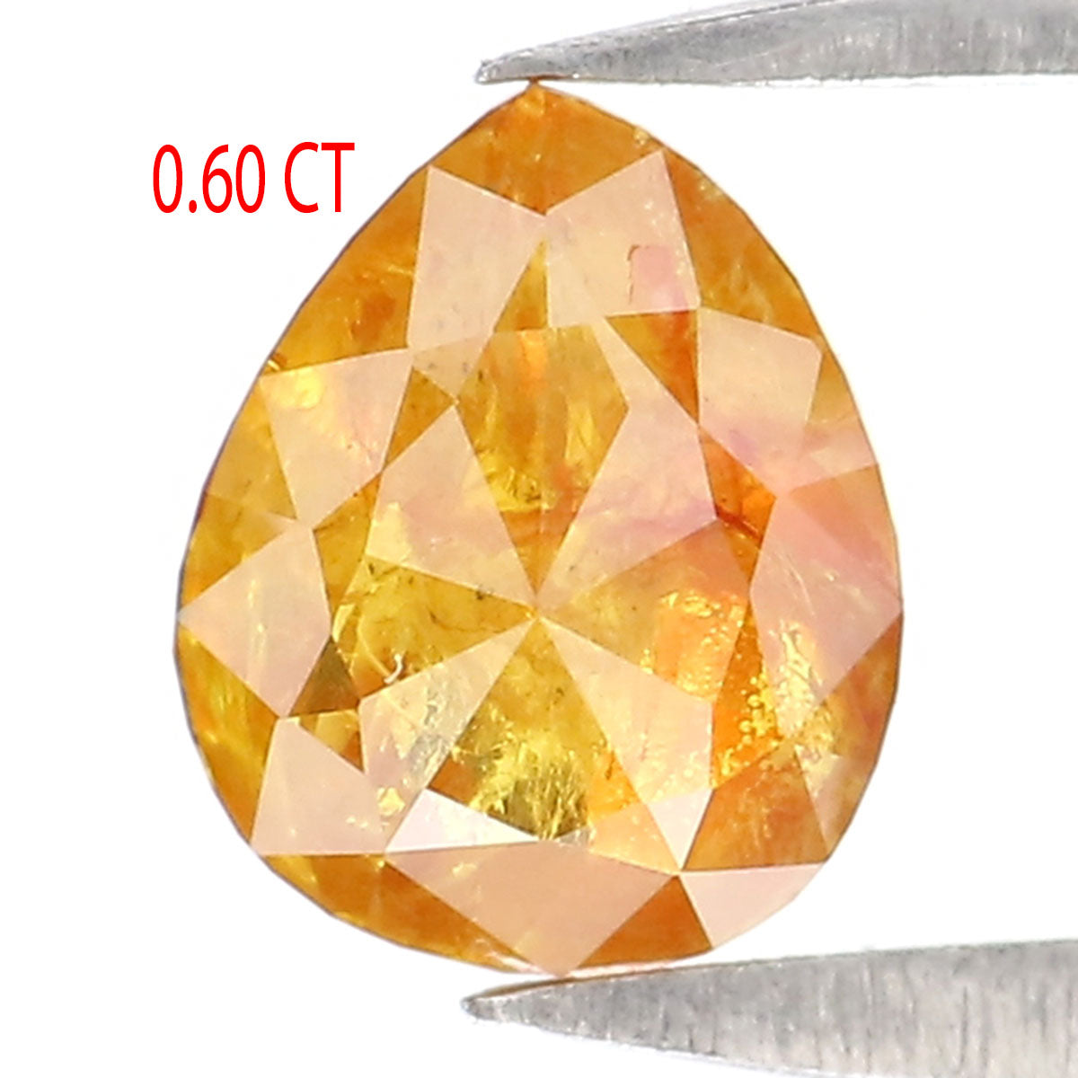 Natural Loose Pear Diamond Yellow Color 0.60 CT 5.84 MM Pear Shape Rose Cut Diamond L2147