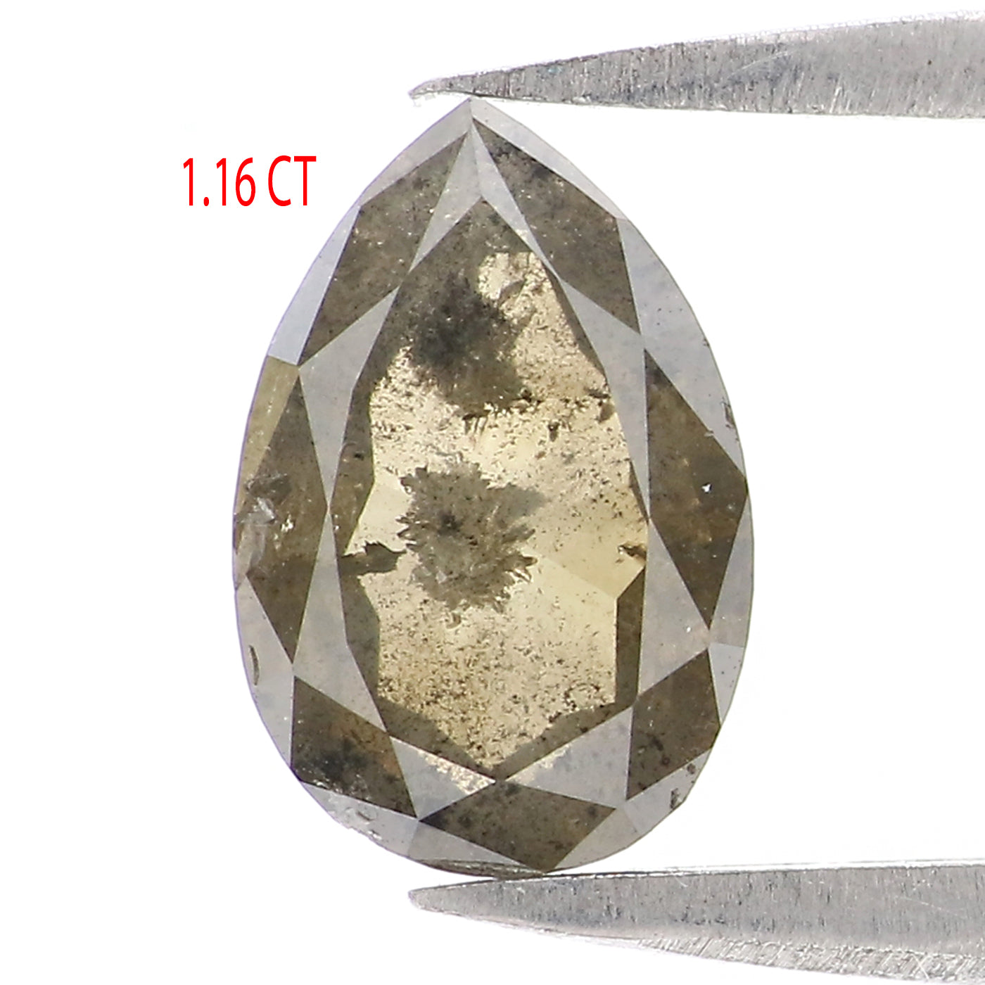 1.16 CT Natural Loose Pear Diamond Green Color Pear Diamond 8.70 MM Natural Loose Diamond Pear Rose Cut Diamond Pear Shape Diamond QK2608