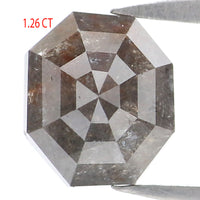 Natural Loose Octagon Diamond Grey Color 1.26 CT 6.60 MM Antique Shape Rose Cut Diamond KR1069