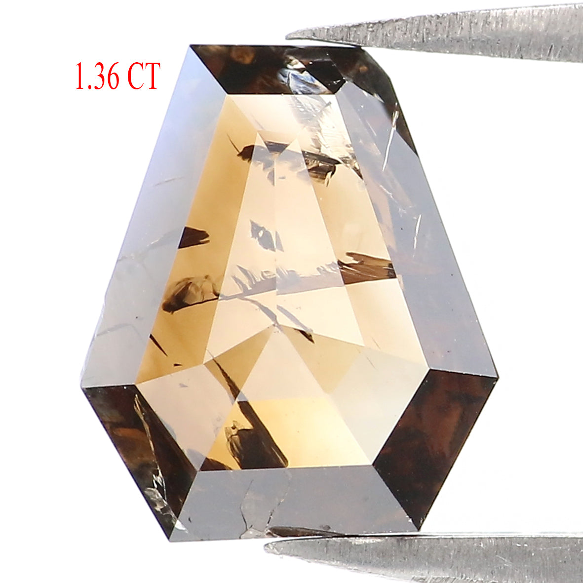 Natural Loose Coffin Diamond Deep Brown Color 1.36 CT 9.00 MM Coffin Shape Rose Cut Diamond L7661