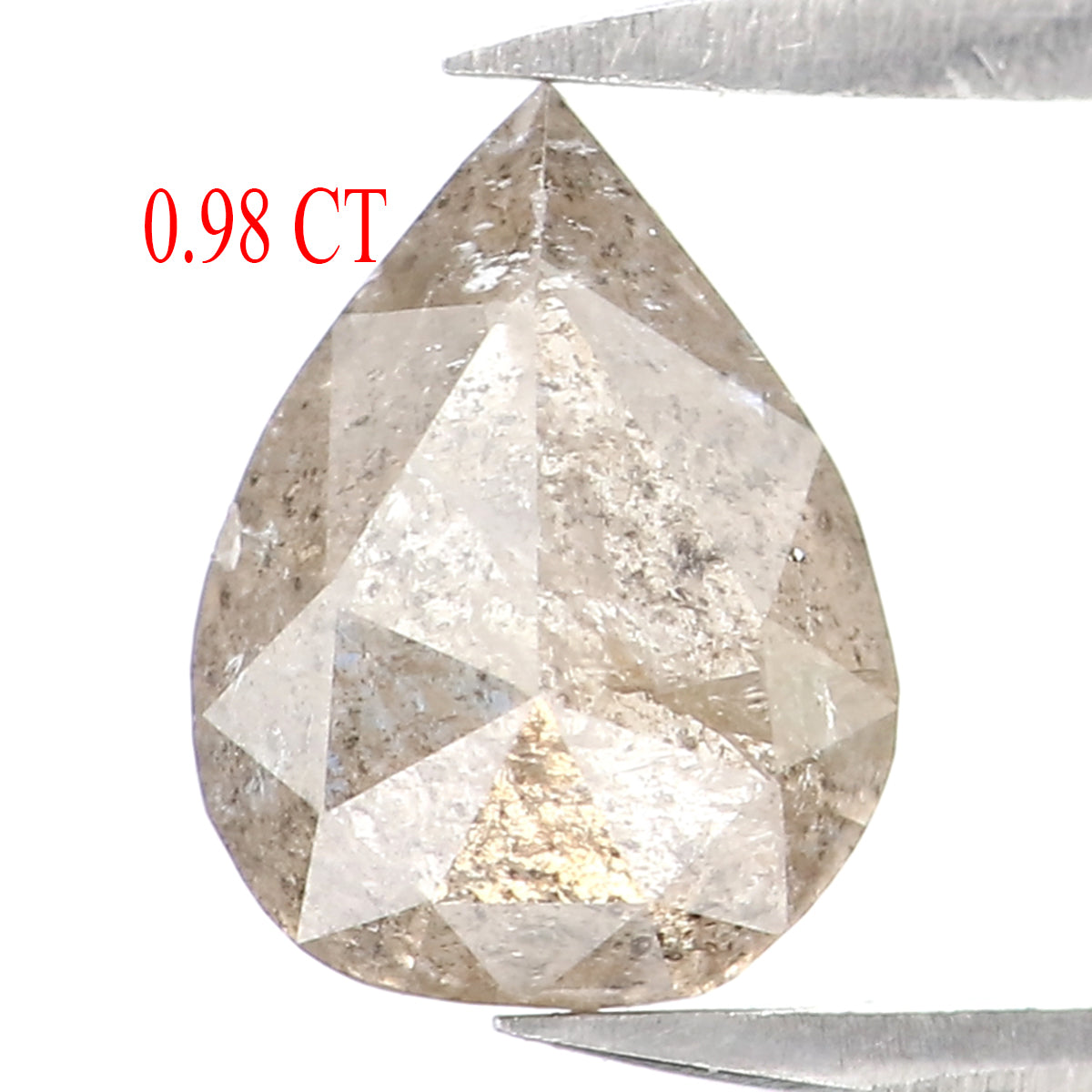 Natural Loose Pear Diamond Grey Color 0.98 CT 7.30 MM Pear Shape Rose Cut Diamond L7712