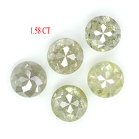 Natural Loose Rose Cut Yellow Grey Diamond Color 1.58 CT 3.90 MM Round Rose Cut Shape Diamond L9886