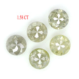 Natural Loose Rose Cut Yellow Grey Diamond Color 1.58 CT 3.90 MM Round Rose Cut Shape Diamond L9886