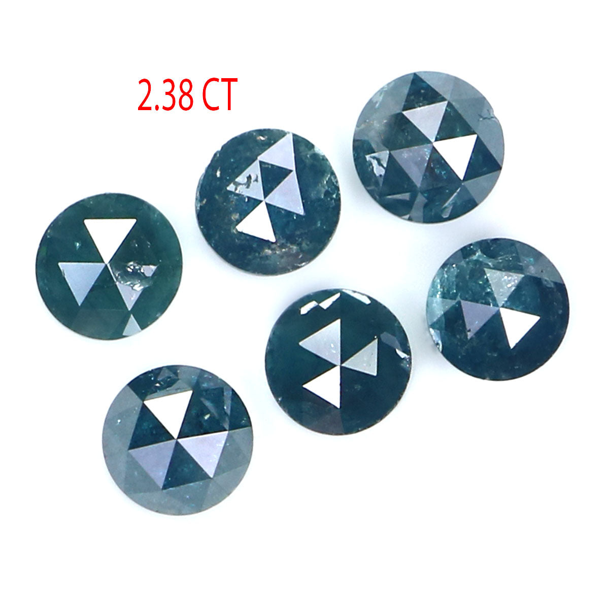 2.38 CT Natural Loose Round Rose Cut Diamond Blue Color Round Shape Diamond 4.35 MM Natural Loose Blue Color Round Rose Cut Diamond LQ2425