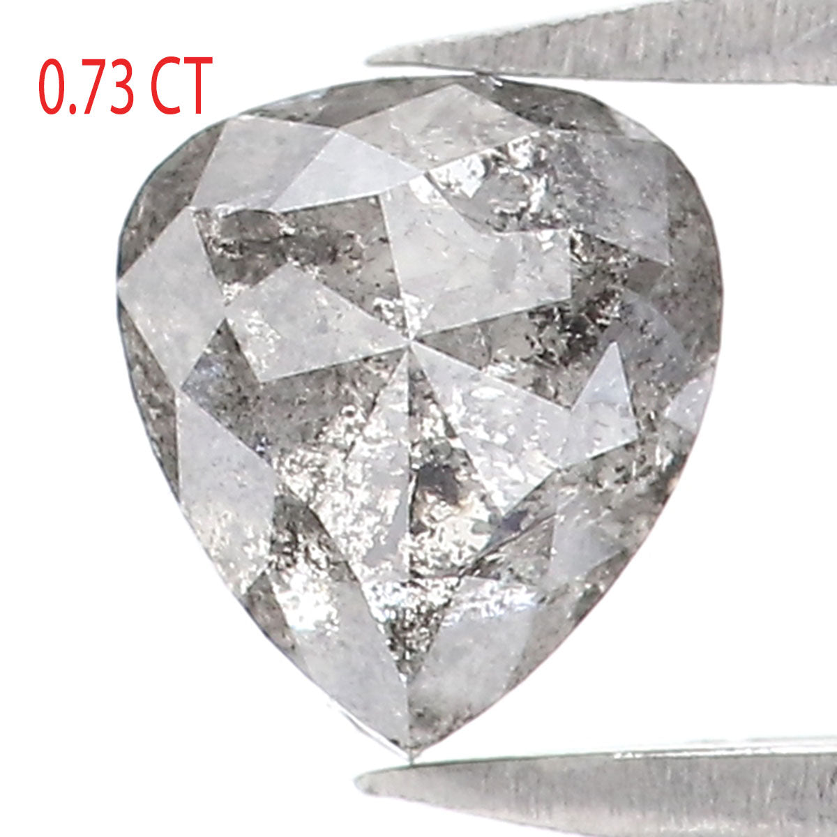 0.73 CT Natural Loose Heart Shape Diamond Salt And Pepper Heart Rose Cut Diamond 5.55 MM Black Grey Color Heart Rose Cut Diamond QL2469