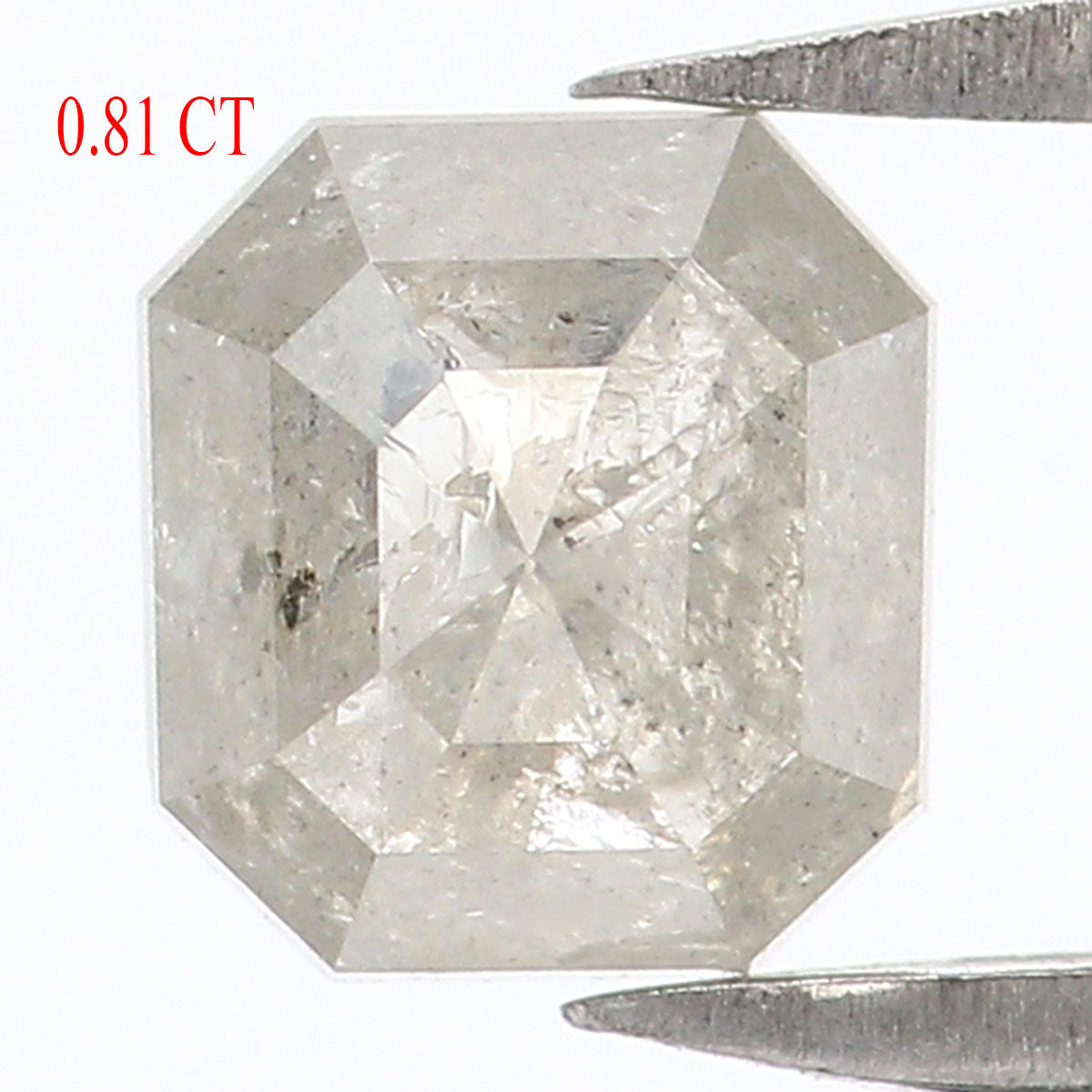 Natural Loose Radiant Grey Color Diamond 0.81 CT 5.50 MM Radiant Shape Rose Cut Diamond L5964