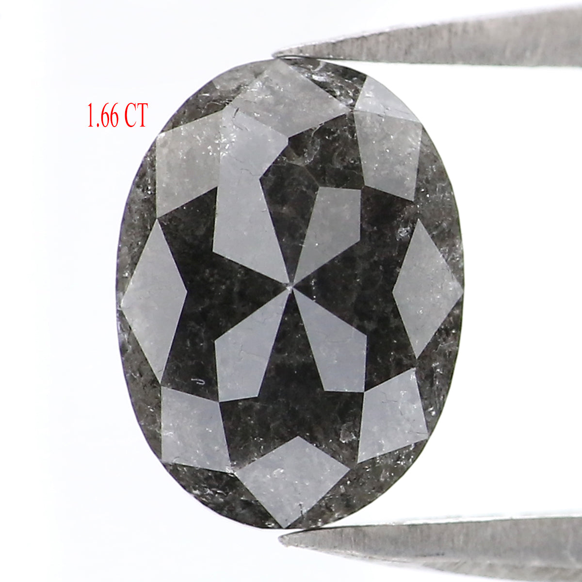 1.66 Ct Natural Loose Oval Shape Diamond Black Grey Color Diamond 8.50 MM Natural Loose Diamond Salt and Pepper Oval Shape Diamond QL2171