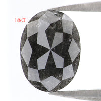 1.66 Ct Natural Loose Oval Shape Diamond Black Grey Color Diamond 8.50 MM Natural Loose Diamond Salt and Pepper Oval Shape Diamond QL2171