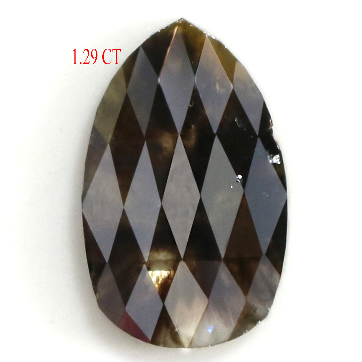 1.29 CT Natural Loose Pear Shape Diamond Brown Color Pear Cut Diamond 10.40 MM Natural Loose Brown Color Pear Rose Cut Diamond KQ1395