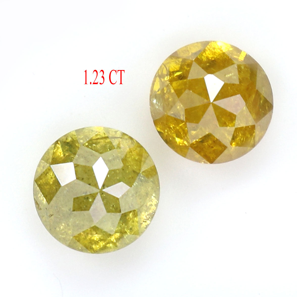 Natural Loose Rose Cut Yellow Green Diamond Color 1.23 CT 4.60 MM Round Rose Cut Shape Diamond L2197