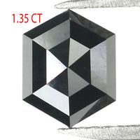 1.35 CT Natural Loose Hexagon Shape Diamond Black Hexagon Rose Cut Diamond 7.20 MM Natural Loose Black Color Hexagon Rose Cut Diamond QL9787