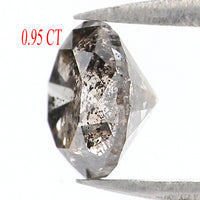 Natural Loose Round Salt And Pepper Diamond Black Grey Color 0.95 CT 6.00 MM Round Brilliant Cut Diamond L8748