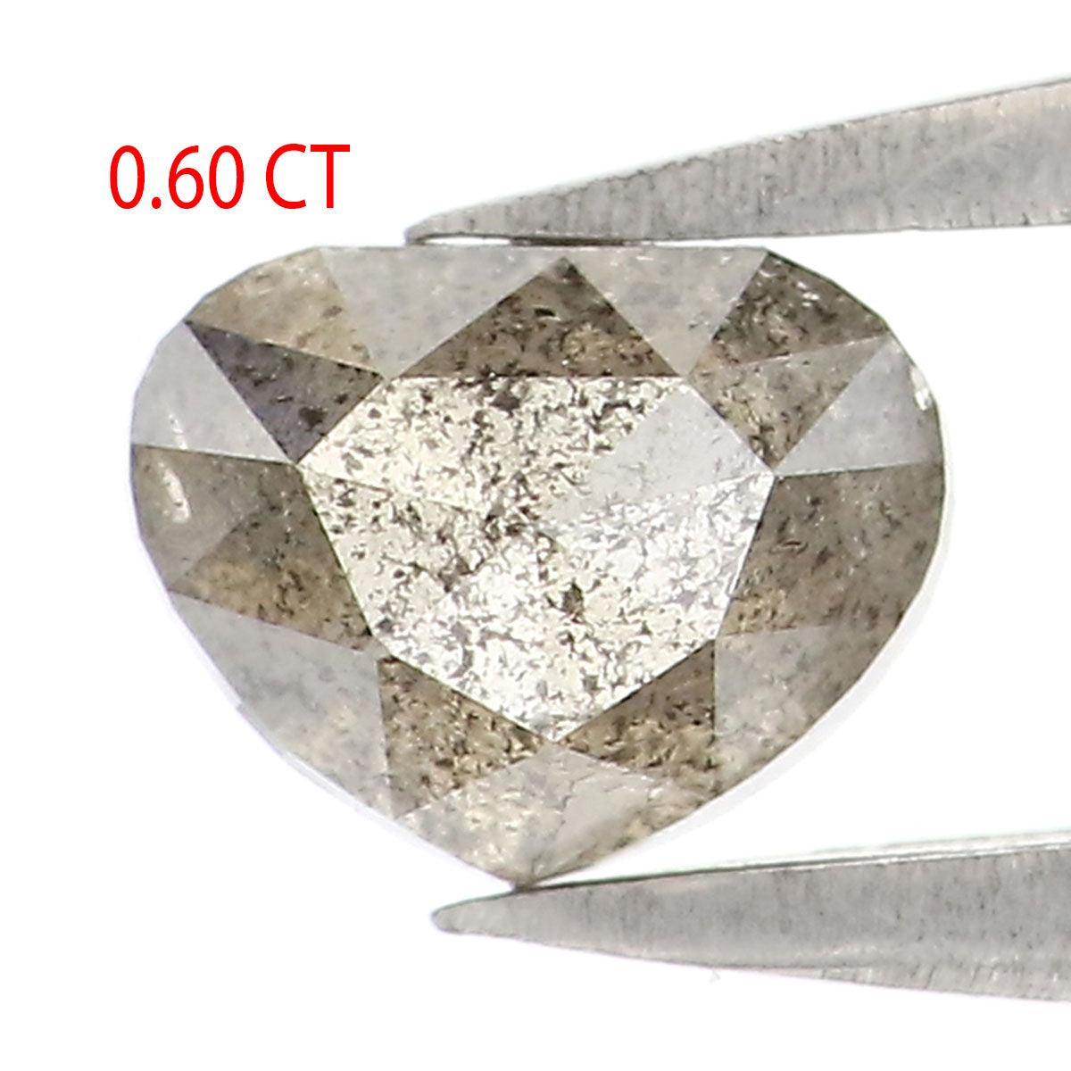 Natural Loose Heart Salt And Pepper Diamond Black Grey Color 0.60 CT 4.46 MM Heart Shape Rose Cut Diamond KDL6552